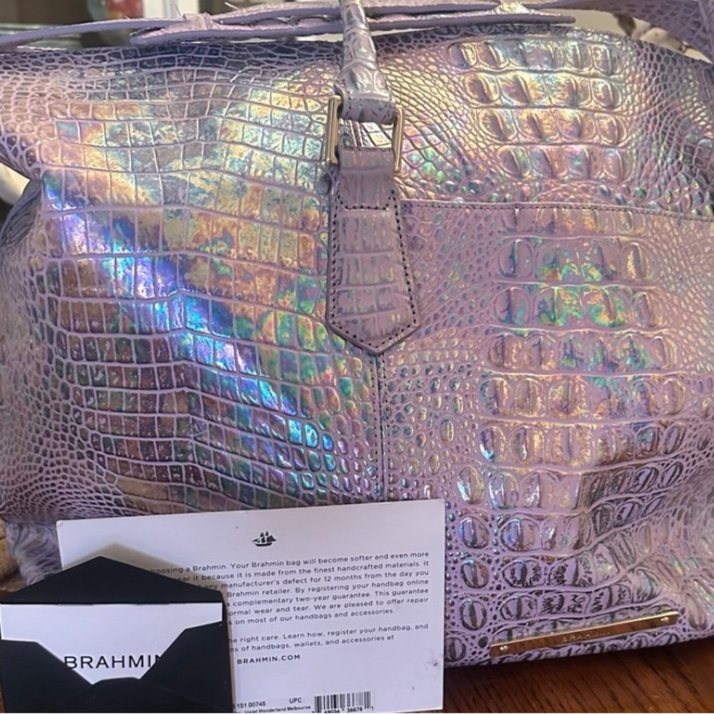Brahmin violet wonderland dux Weekender. SOLD.